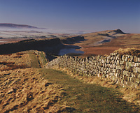 Hadrian`s Wall and Crag Lough from Hotbank Crags