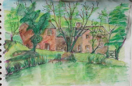 Sketch of farmhouse by Pippa Stafford
